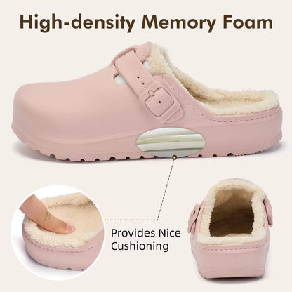 Womens Winter Fur Slippers  Waterproof AntiSlip Plush Lined House  Garden Shoes 4