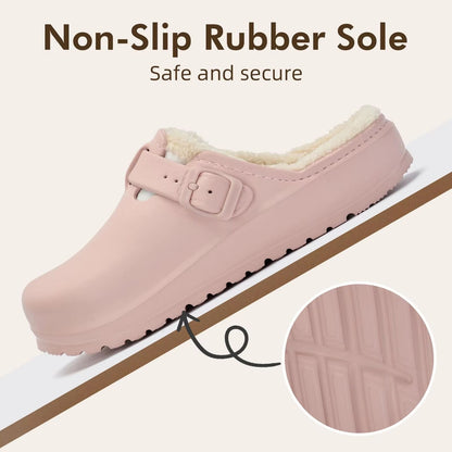 Womens Winter Fur Slippers  Waterproof AntiSlip Plush Lined House  Garden Shoes 5