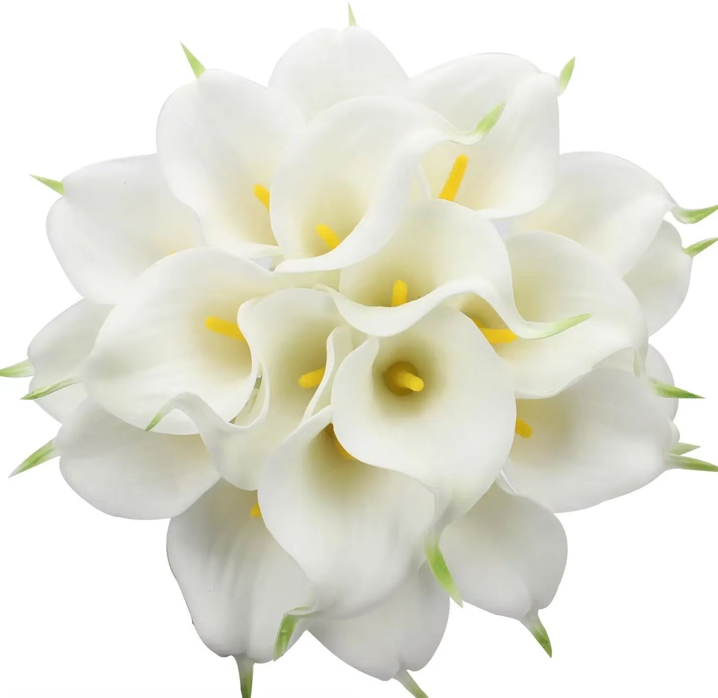 10Pcs White Calla Lily Artificial Flowers  Real Touch PU Wedding Bouquet  Home Decor 6