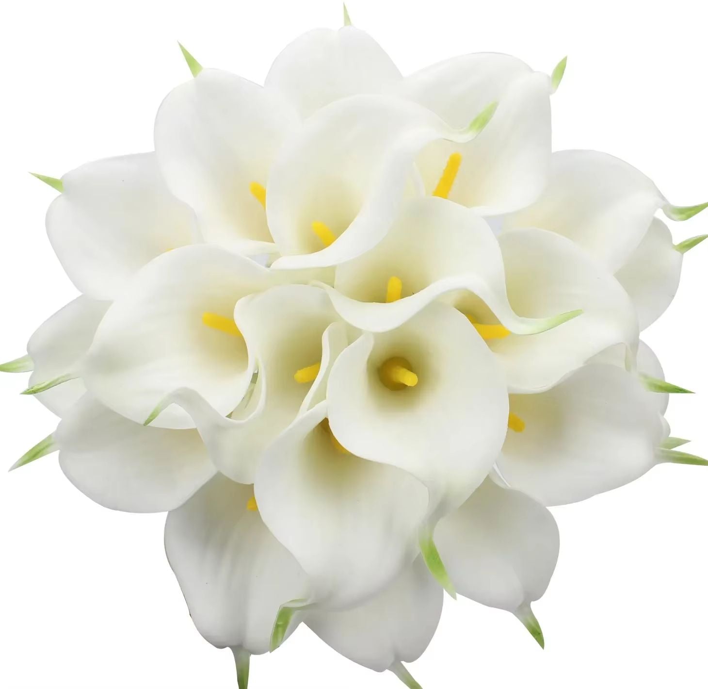 10Pcs White Calla Lily Artificial Flowers  Real Touch PU Wedding Bouquet  Home Decor 6