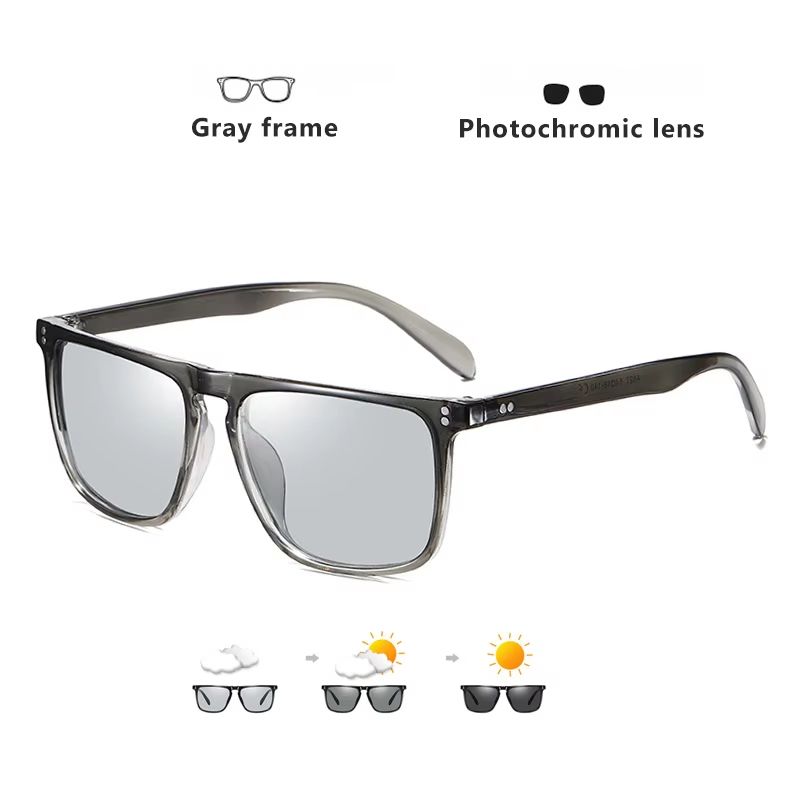 Square Photochromic Sunglasses  Polarized Mens  Womens Driving Glasses With Day Night Vision 10