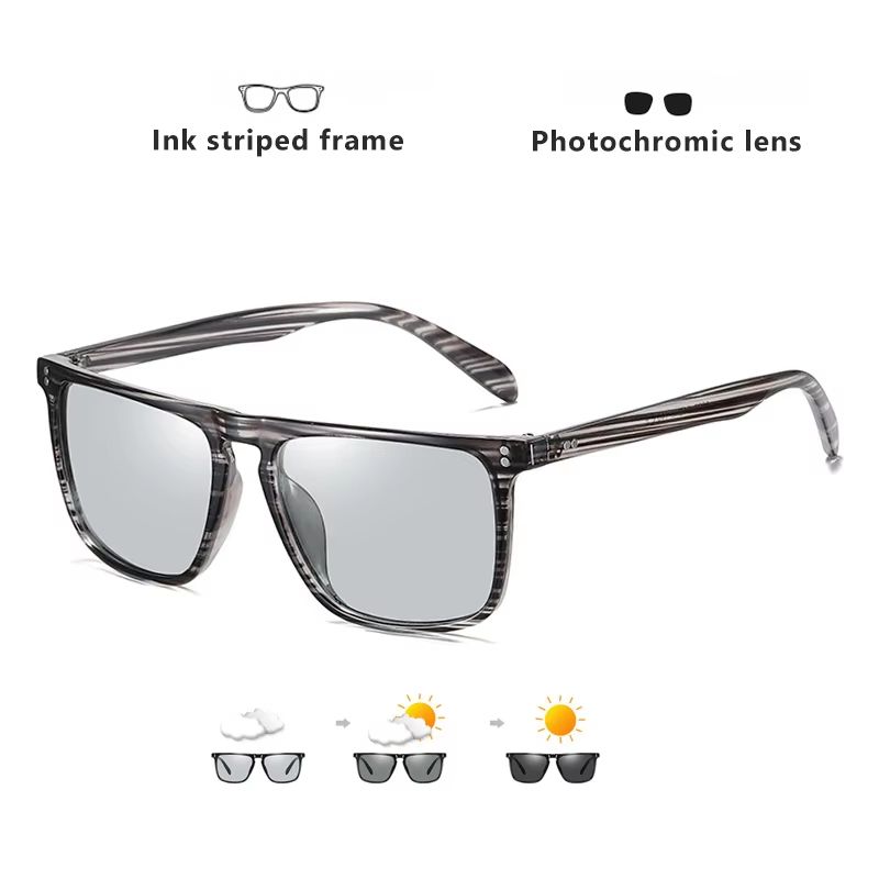 Square Photochromic Sunglasses  Polarized Mens  Womens Driving Glasses With Day Night Vision 11