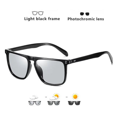 Square Photochromic Sunglasses  Polarized Mens  Womens Driving Glasses With Day Night Vision 7