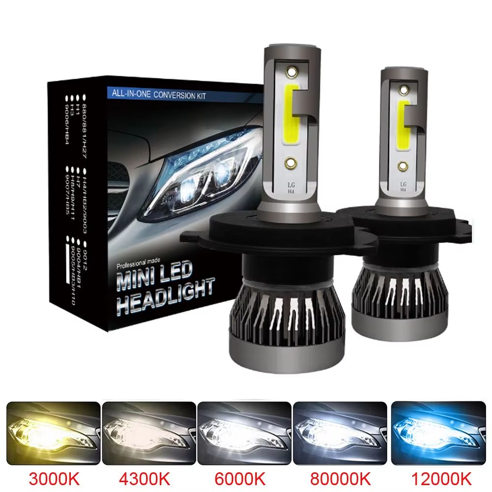 2Pcs LED Car Headlight Bulbs – 20000LM Turbo H4 H7 H11 9005 9006 Auto Lights 12V