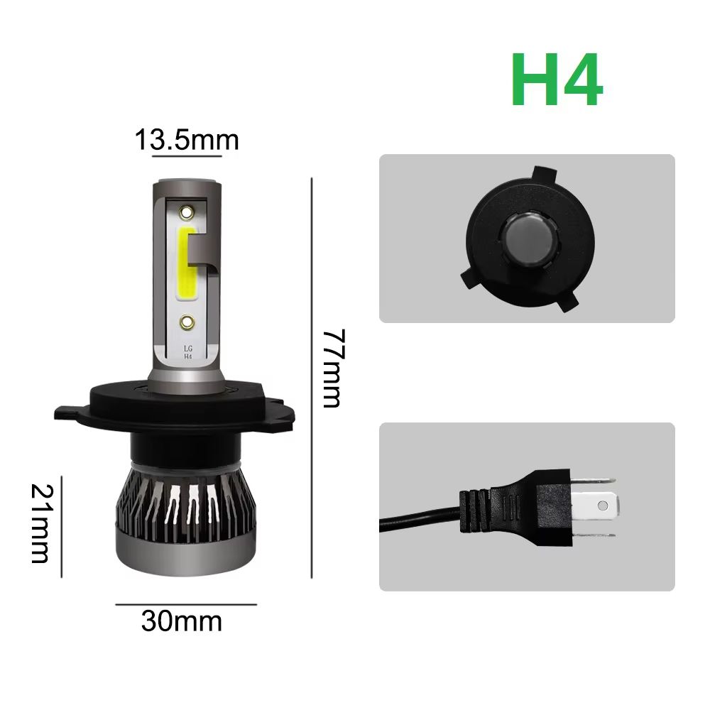 2Pcs LED Car Headlight Bulbs  20000LM Turbo H4 H7 H11 9005 9006 Auto Lights 12V 4
