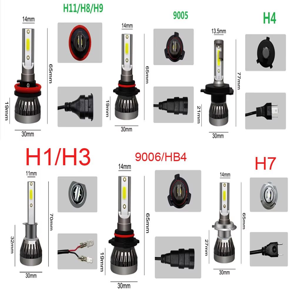 2Pcs LED Car Headlight Bulbs  20000LM Turbo H4 H7 H11 9005 9006 Auto Lights 12V 5