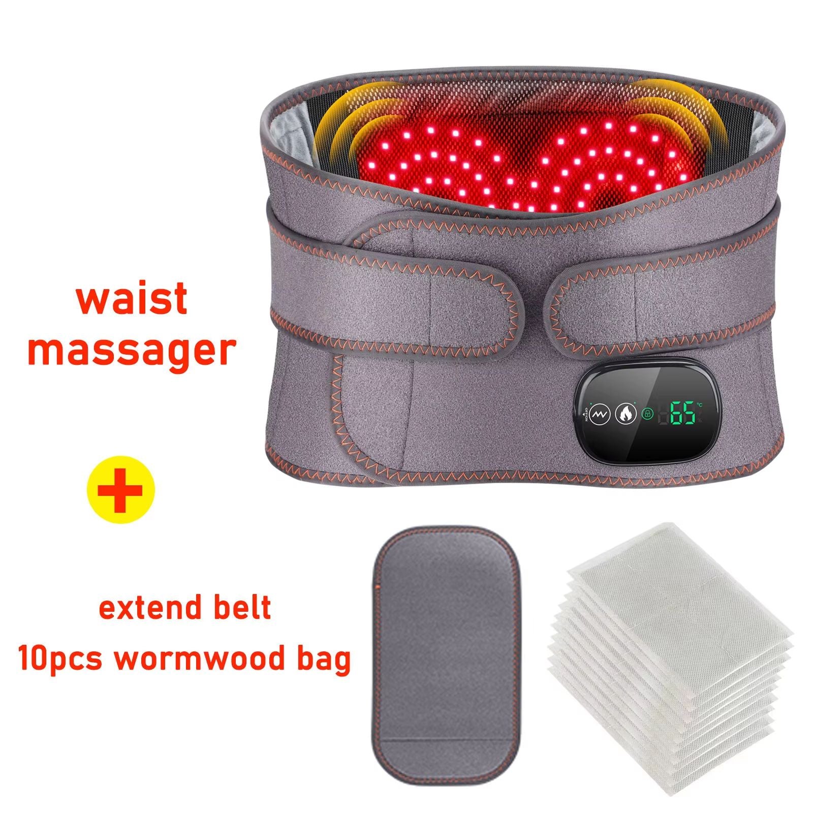Electric Heating Waist Massager Belt  Vibration Hot Compress  Adjustable Back Support 9