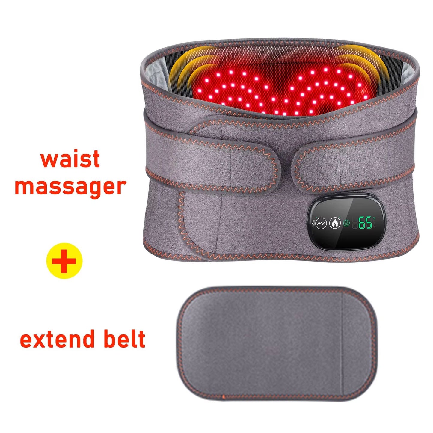 Electric Heating Waist Massager Belt  Vibration Hot Compress  Adjustable Back Support 10