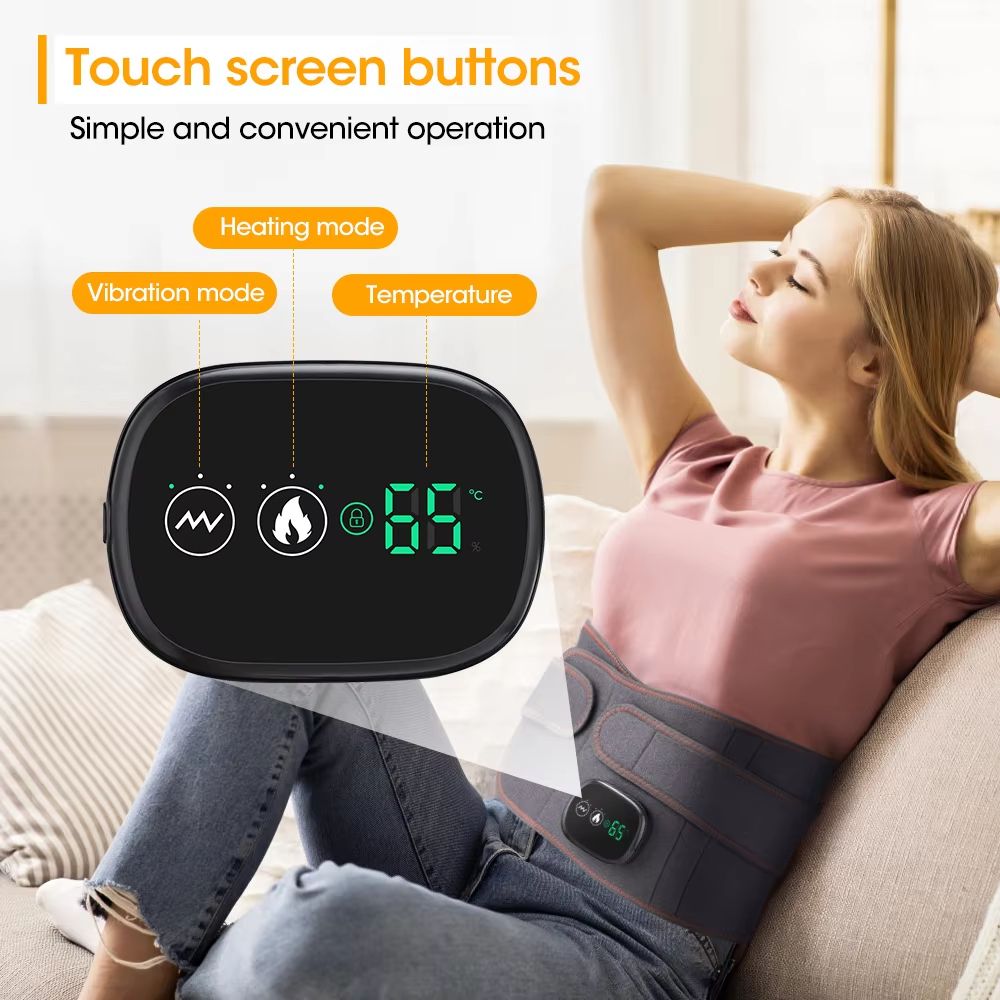 Electric Heating Waist Massager Belt  Vibration Hot Compress  Adjustable Back Support 5