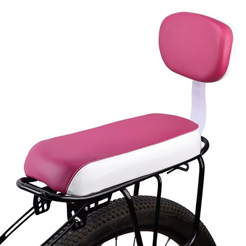 Bike Child Seat With Backrest  PU Leather Bicycle Rear Rack Cushion For Kids 9