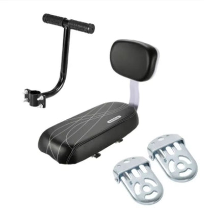 Bike Child Seat With Backrest  PU Leather Bicycle Rear Rack Cushion For Kids 1