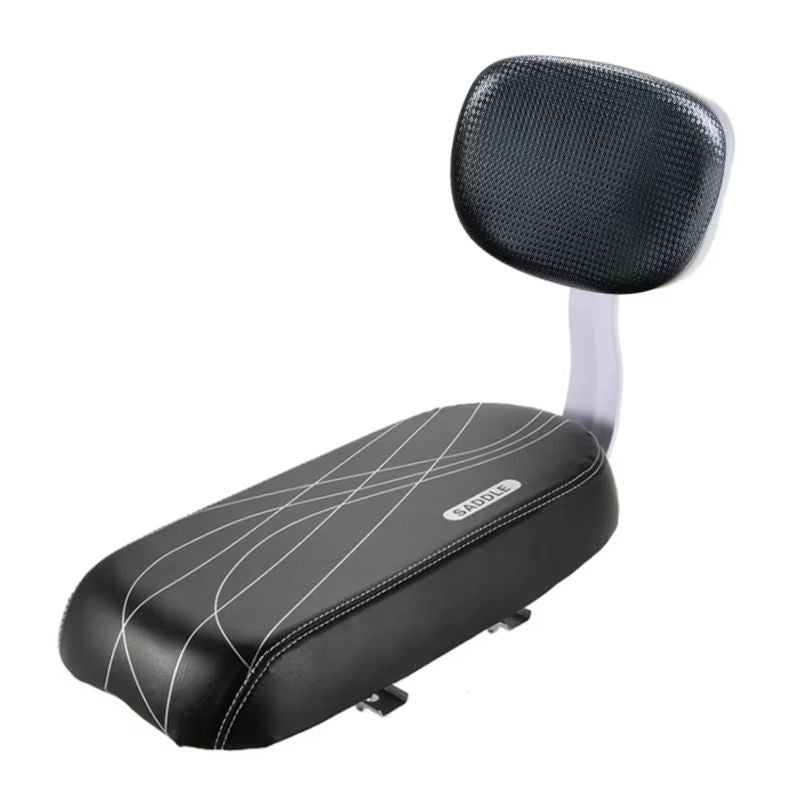 Bike Child Seat With Backrest  PU Leather Bicycle Rear Rack Cushion For Kids 6