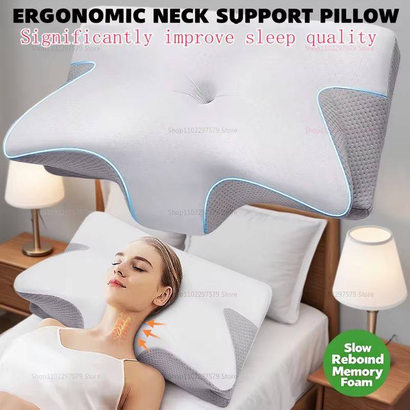 Memory Foam Cervical Pillow – Orthopedic Neck Support for Side & Back Sleepers