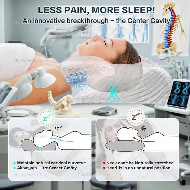 Memory Foam Cervical Pillow  Orthopedic Neck Support For Side  Back Sleepers 3
