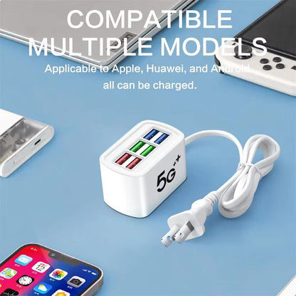 6in1 Fast USB Charger Power Strip  Desktop Charging Station With 1m Cord For Home  Office 1