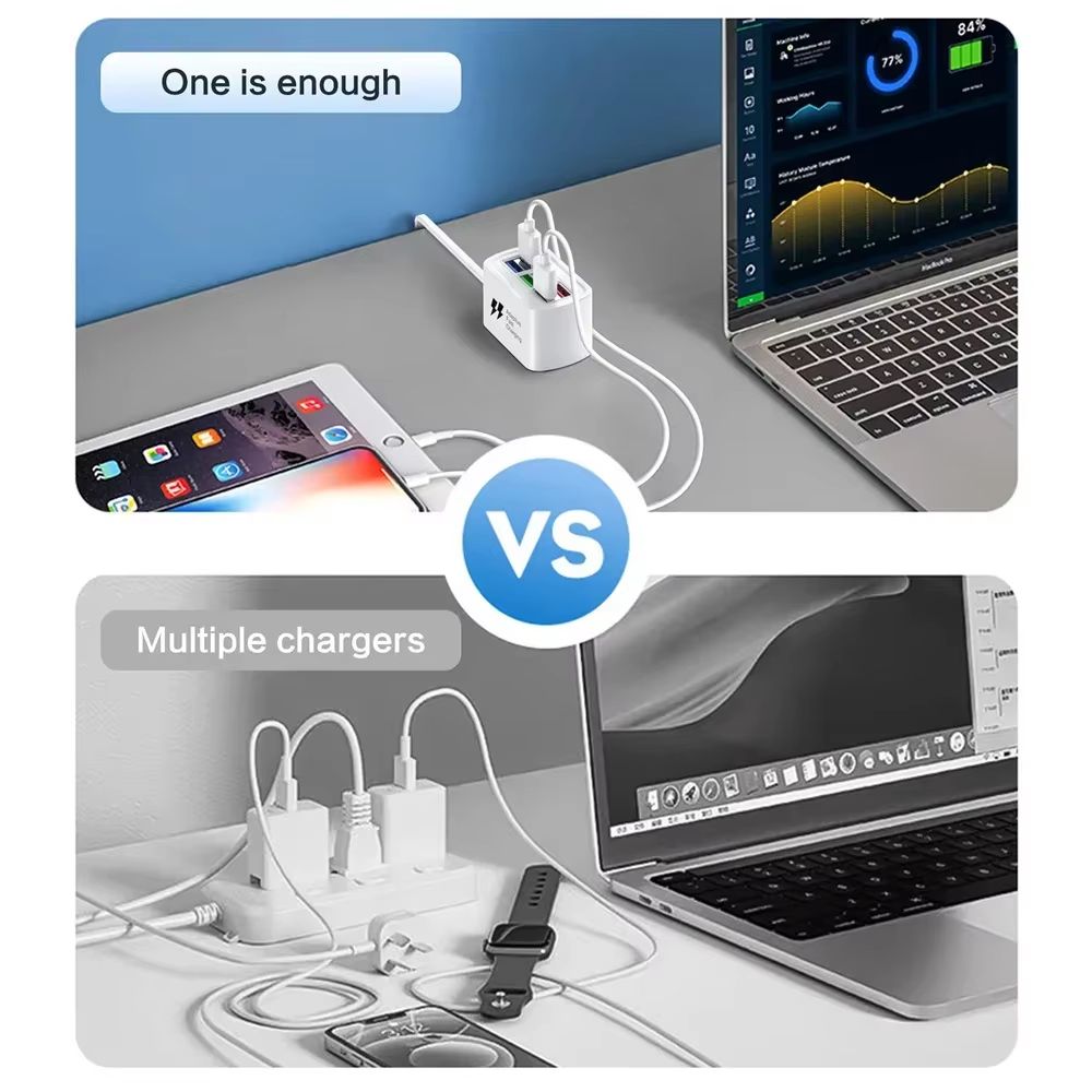 6in1 Fast USB Charger Power Strip  Desktop Charging Station With 1m Cord For Home  Office 2