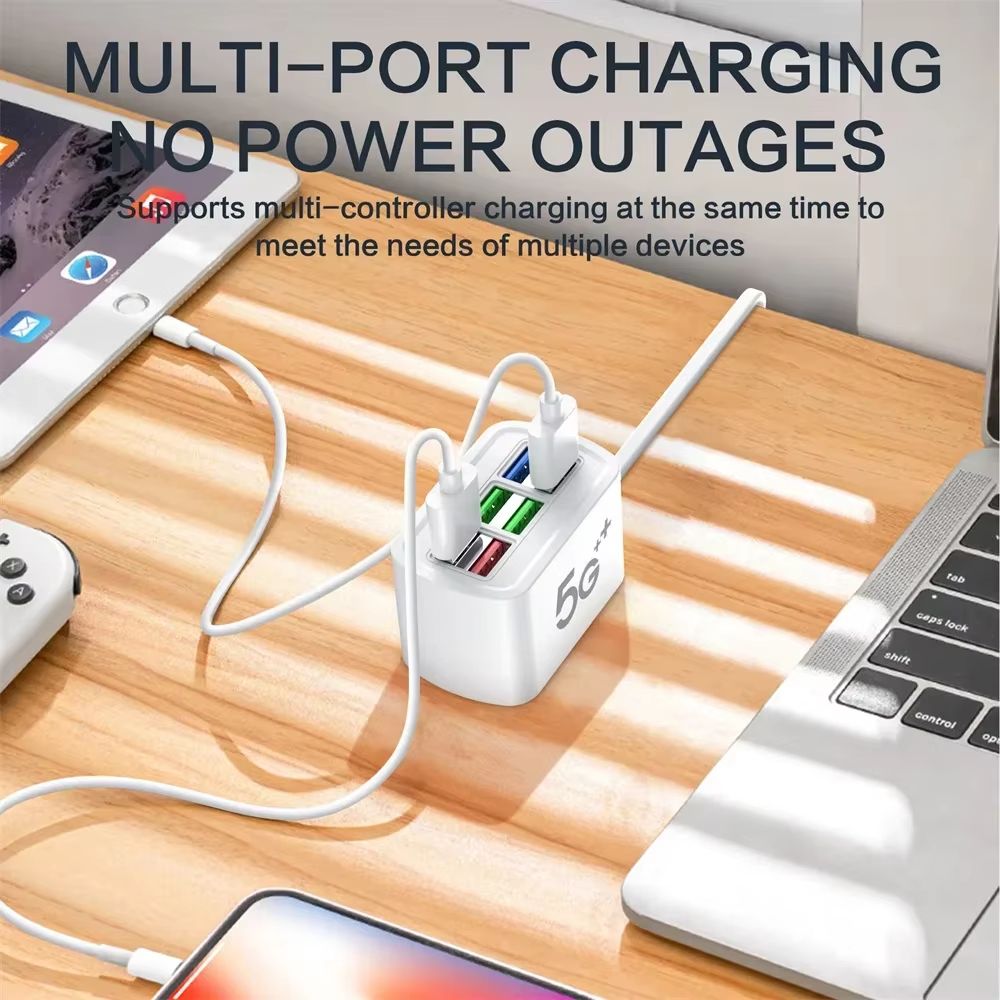 6in1 Fast USB Charger Power Strip  Desktop Charging Station With 1m Cord For Home  Office 3