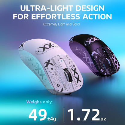 Lightweight ATTACK SHARK X3 Wireless Gaming Mouse, PAW3395 26K DPI Sensor, 49g Tri-Mode, 5 Programmable Buttons