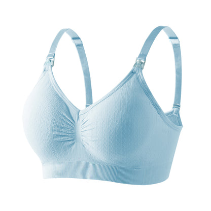 Seamless Nursing Bra Breathable Maternity Bra With Single Handed Front Buckle Push Up Womens Breast 8