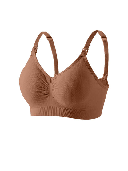 Seamless Nursing Bra Breathable Maternity Bra With Single Handed Front Buckle Push Up Womens Breast 6