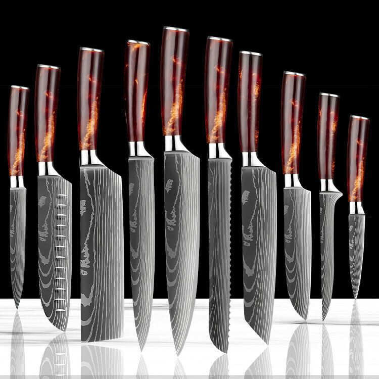 6PCS Professional Damascus Steel Chef Knife Set  VG10 Core Kitchen Knives 1