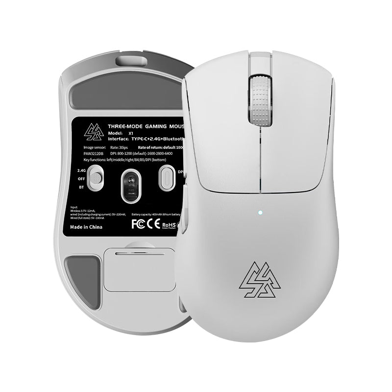 Wireless Gaming Mouse X1, Bluetooth 5.0 Lightweight, 1000Hz Polling Rate, 6400 DPI 6 Level Adjustment