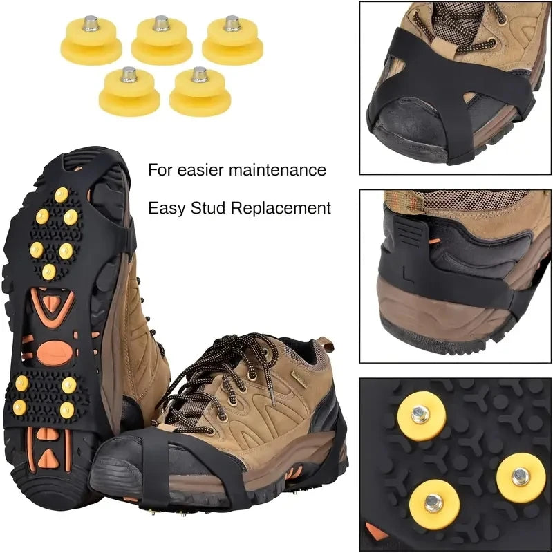 Durable Steel Studs Crampons Snow Grips Cleats For Ice And Snow AntiSlip Rubber Traction Cleats Ide 2