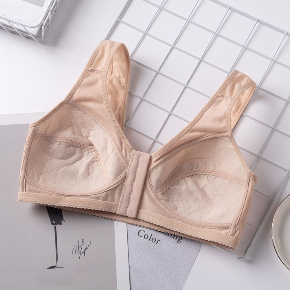 Soft, Seamless, Wireless Bra for Women, Plus Size Front Button Bra with Wide Comfort Straps
