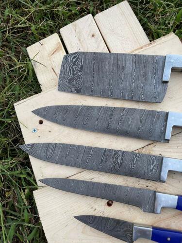 Handmade Damascus Steel Chef Knife Kitchen Set  American Flag Handle  Custom Forged Knives 2