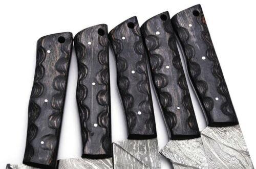 Hand Forged Damascus Steel Chef Knife Set Of 5  Custom Kitchen Knives With Wooden Handle 2