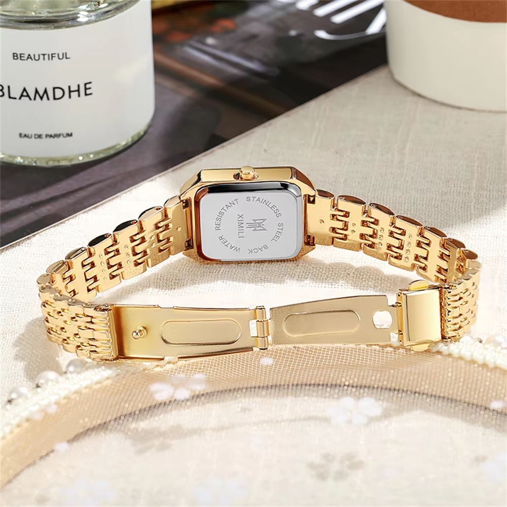 Womens Minimalist Square Quartz Watch  Fashion Sports Silicone Strap Timepiece 3