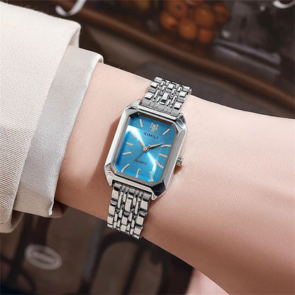 Womens Minimalist Square Quartz Watch  Fashion Sports Silicone Strap Timepiece 11