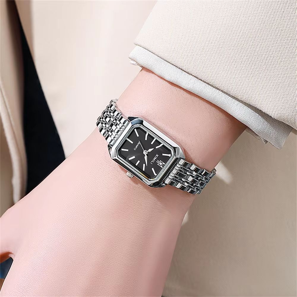 Womens Minimalist Square Quartz Watch  Fashion Sports Silicone Strap Timepiece 12