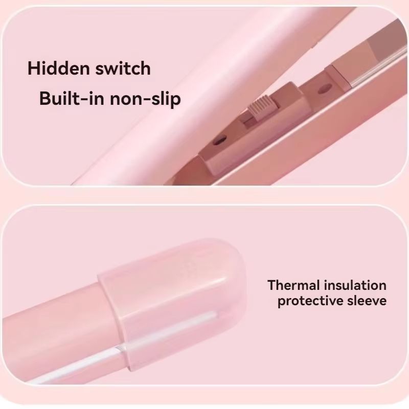 Mini Ceramic Hair Straightener  Quick Heating Styling Tool For Bangs Curling  Travel 3