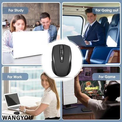 Silent Mouse, 2.4G Wireless Mouse, Adjustable DPI Level, Portable Charging, Mobile Optical Office Mouse for Laptop