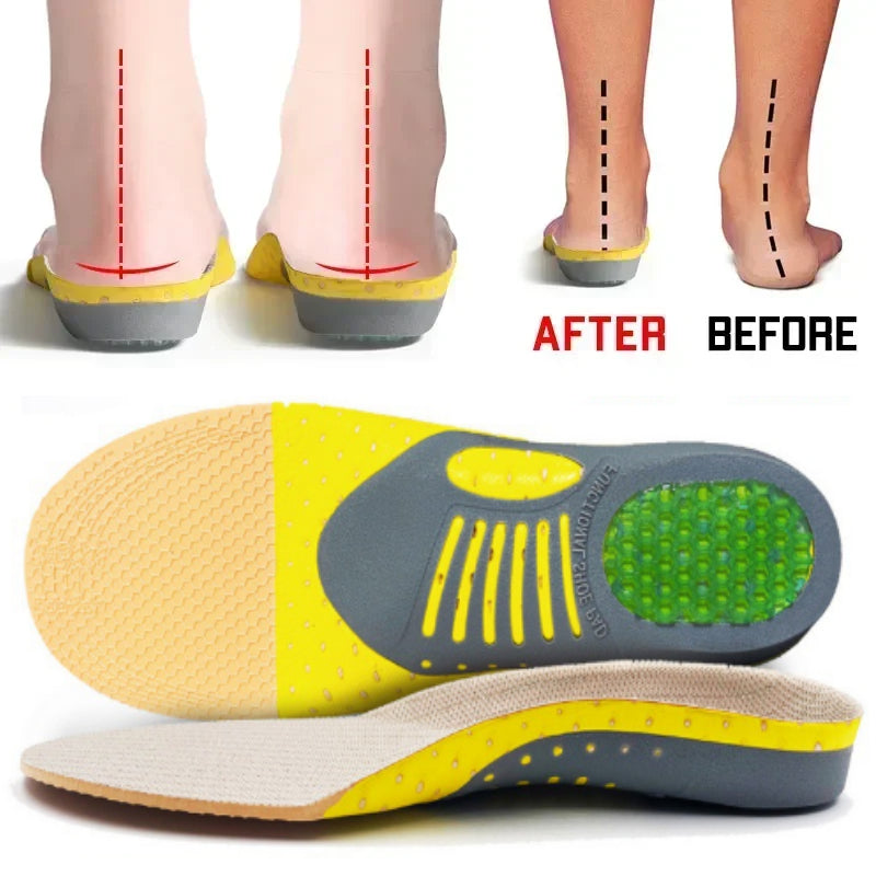 Orthopedic Orthotic Gel Insoles Arch Support Shoe Insert for Flat Foot Pain Relief & Plantar Fasciitis Sole Pads