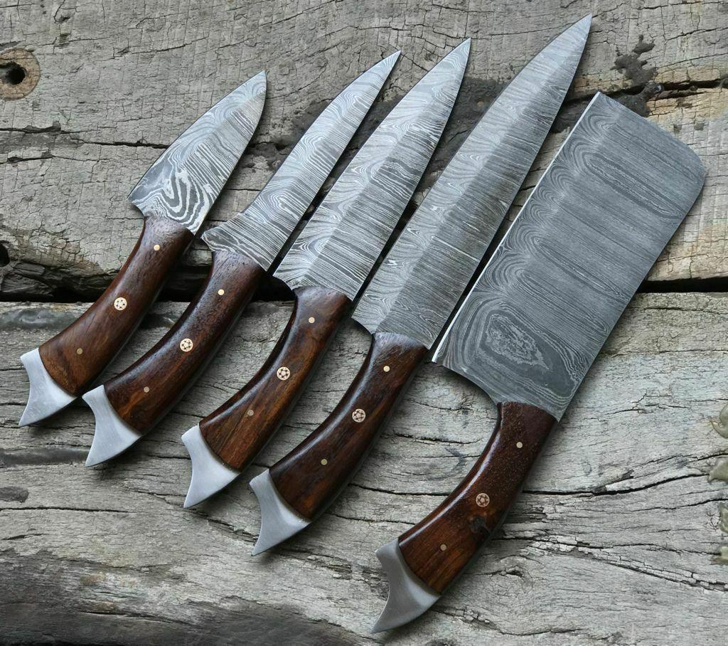 Handmade Damascus Chef Knife Set Of 5  Premium Kitchen Knives 3