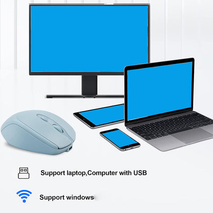 2.4G Bluetooth Compatible Wireless Mouse, Rechargeable Wireless Computer Mouse, USB Silent Gamer Mice for Laptop Macbook