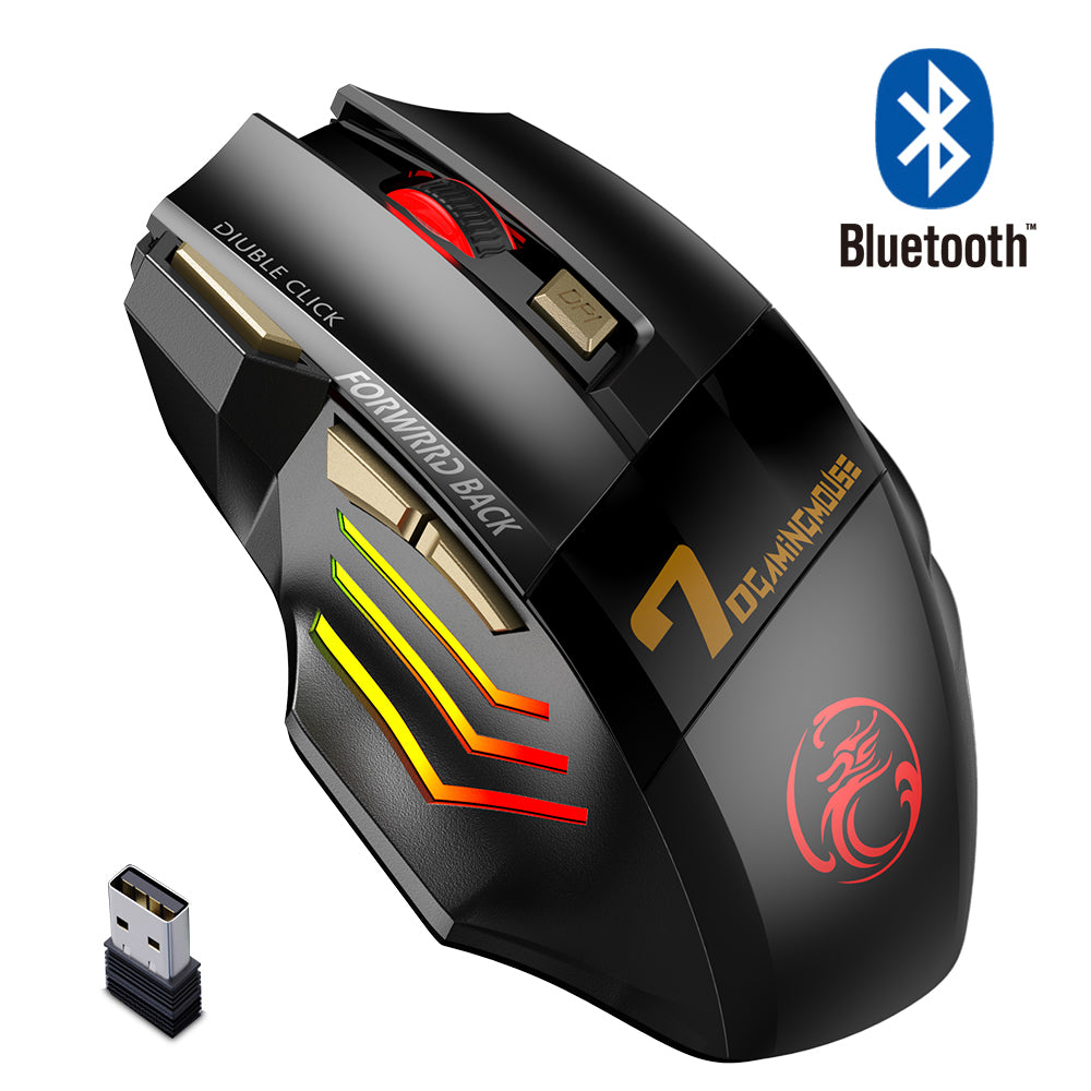 PC Gamer Mouse Computer Gaming Mouse, Rechargeable Bluetooth Mouse Wireless, Ergonomic Mause 5500 DPI Mice for Laptop