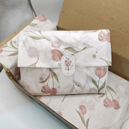 Elegant Tulip Floral Tissue Paper – Decorative Gift Wrapping & Box Filling Sheets