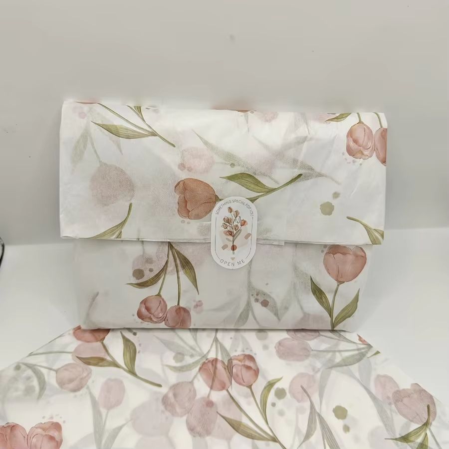 Elegant Tulip Floral Tissue Paper  Decorative Gift Wrapping  Box Filling Sheets 1