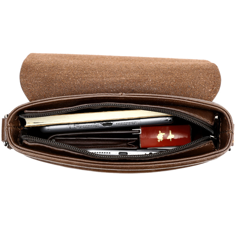 Men's Crossbody Bag Small Leather Shoulder Bag, Business & Casual Luxury Messenger Bag for Men with Tablet Compartment