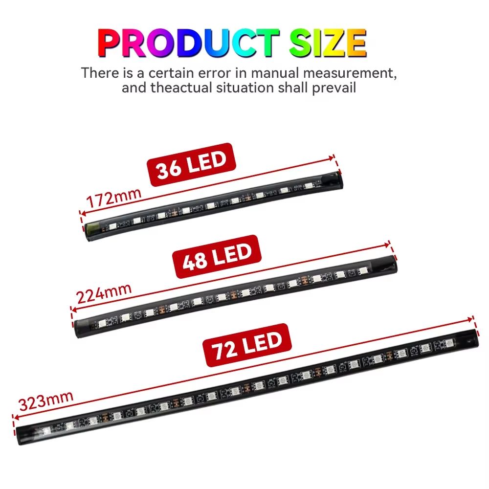 LED Car Interior Ambient Lights  RGB Footwell Lamp Kit With Remote  APP Music Control 1