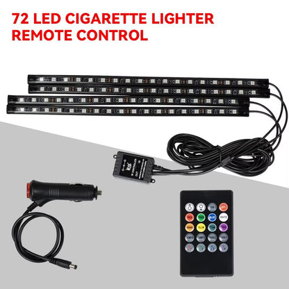 LED Car Interior Ambient Lights  RGB Footwell Lamp Kit With Remote  APP Music Control 13