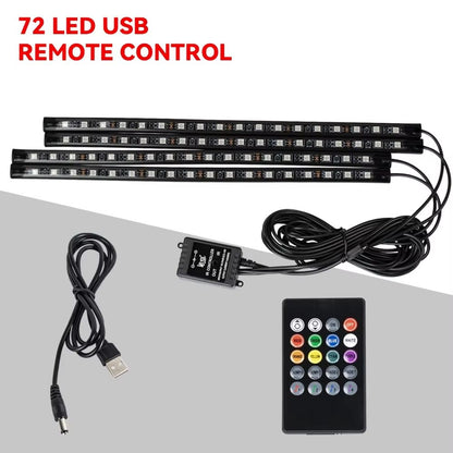 LED Car Interior Ambient Lights  RGB Footwell Lamp Kit With Remote  APP Music Control 14