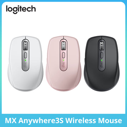MX Anywhere 3S Logitech Master Series, Wireless Silent Bluetooth Mouse, Soft Sound Office Female Tablet