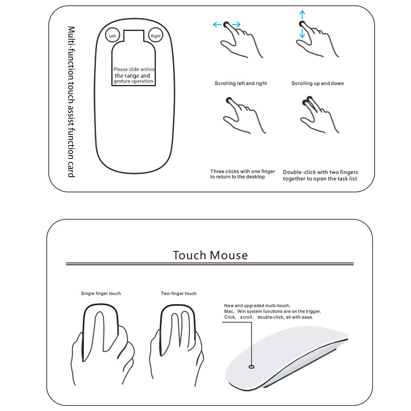 Magic 3 Rechargeable Bluetooth Mouse, Wireless Slim Multi Touch BT5.0 Ergonomic Mouse for MacBook Air Pro Windows
