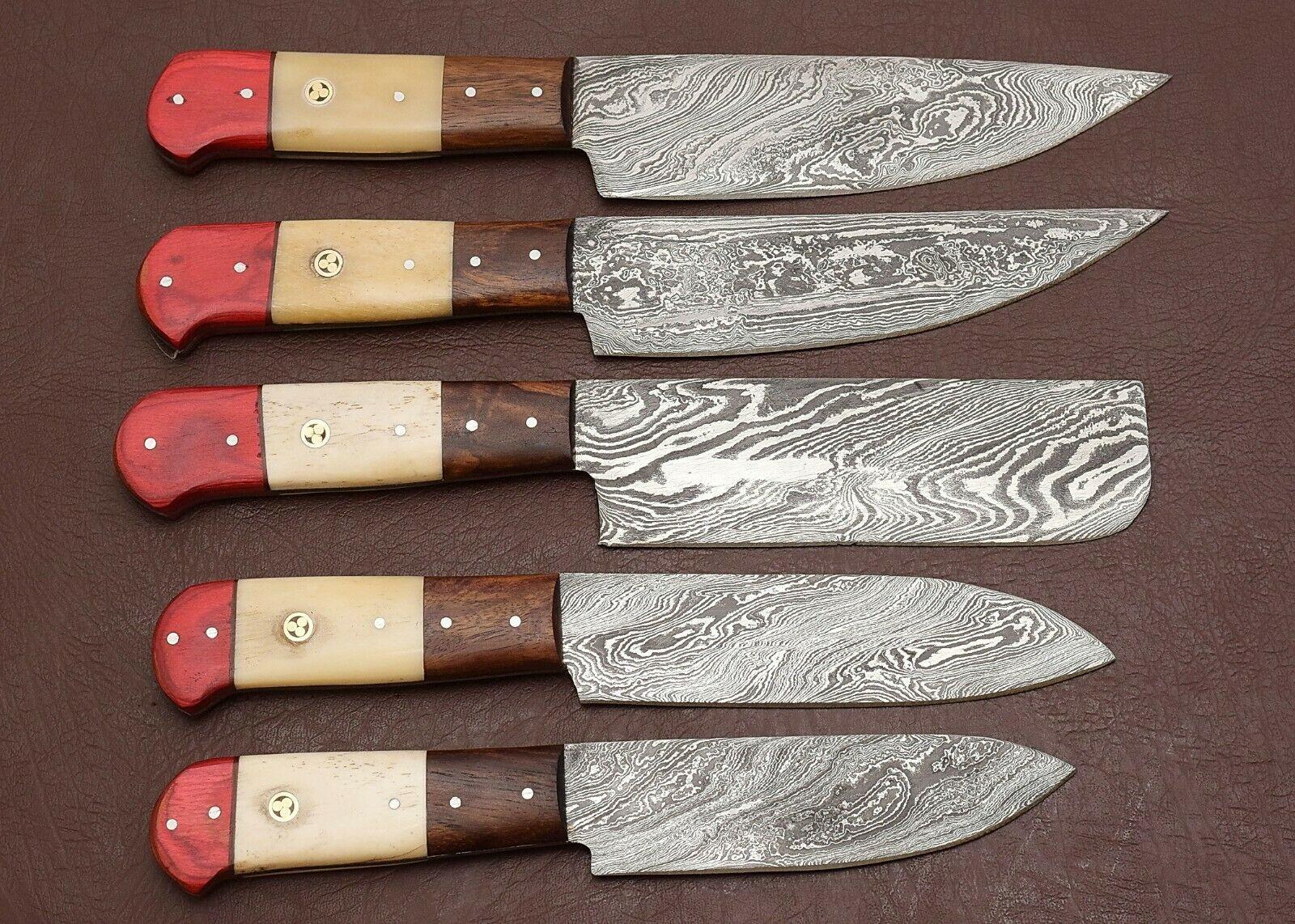 Hand Forged Damascus Steel Kitchen Knife Set  5 Pc Professional Chef Knives 1
