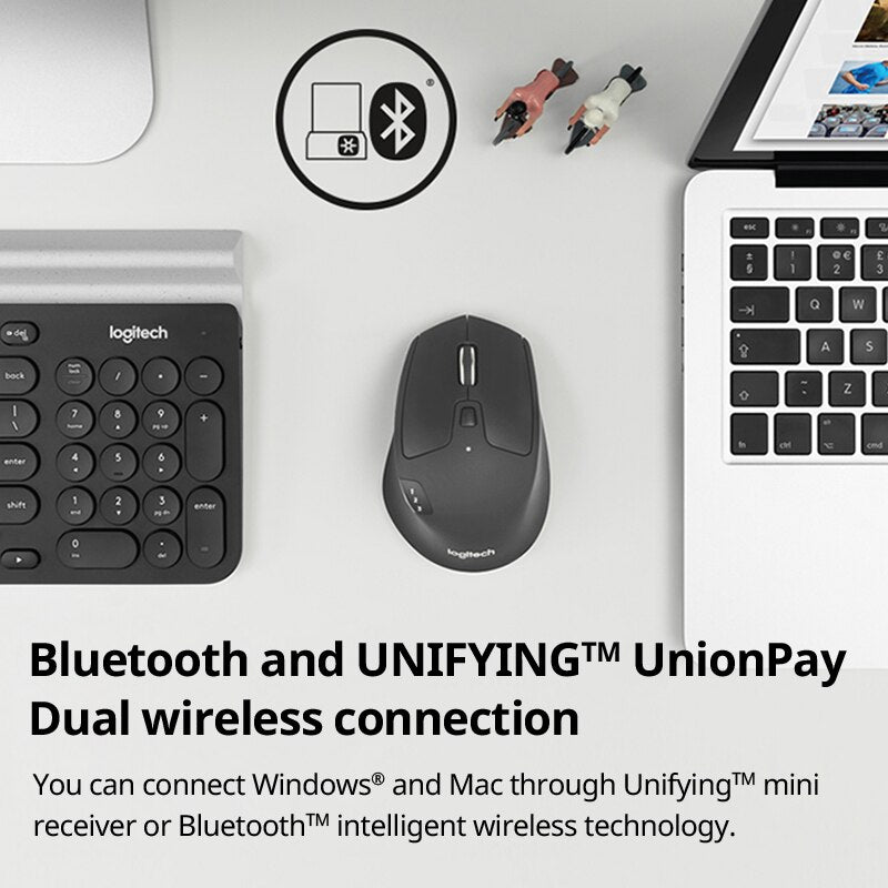 Efficient Logitech M720 Wireless Bluetooth Mouse Multidevice Union Dual Mode For Office Notebook Co 3