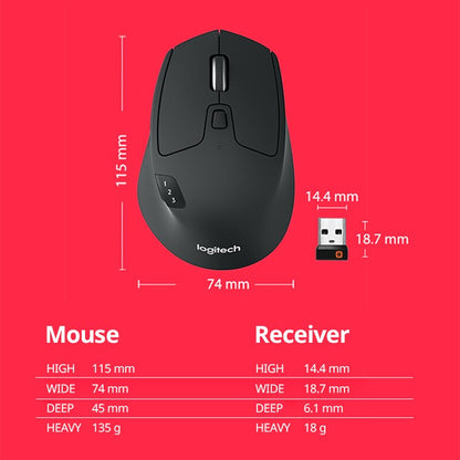 Efficient Logitech M720 Wireless Bluetooth Mouse Multidevice Union Dual Mode For Office Notebook Co 4